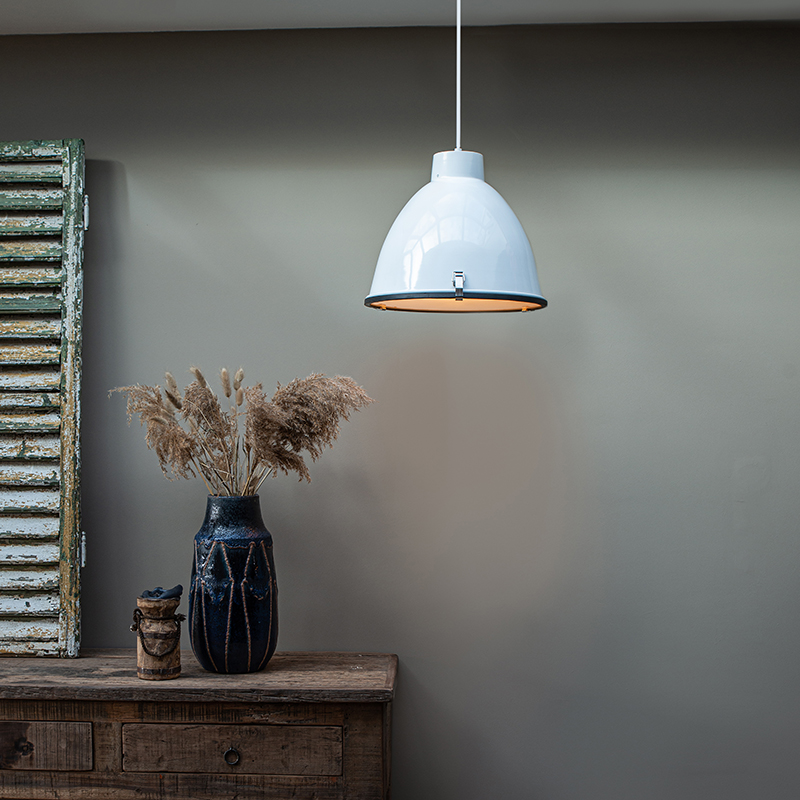 White industrial on sale pendant light