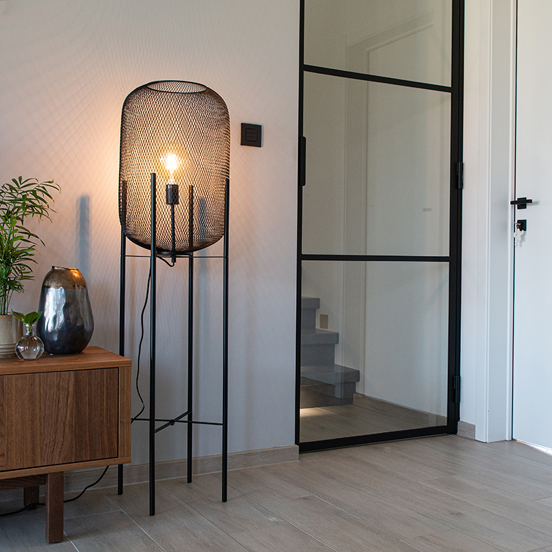 Modern black floor lamp - Bliss Mesh 